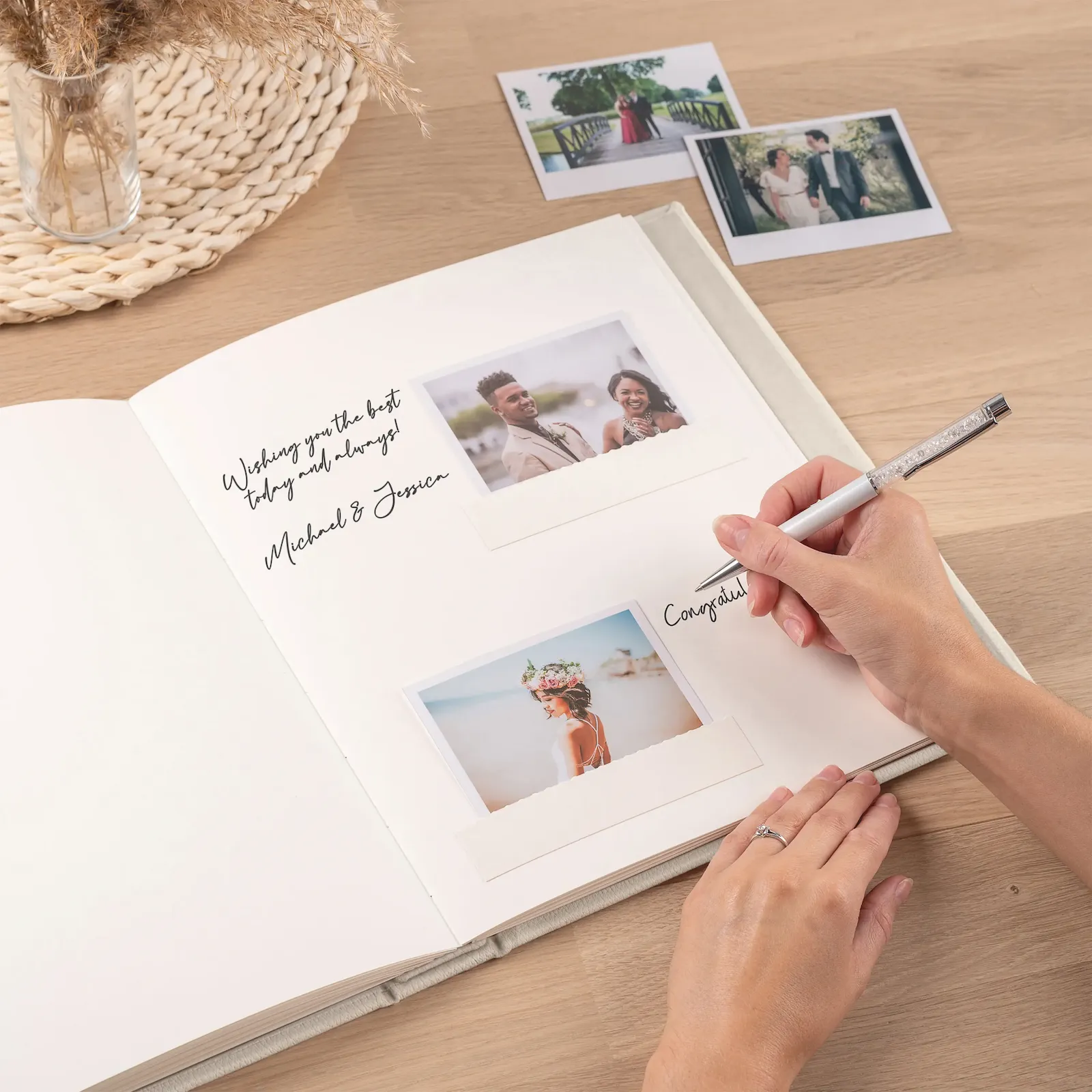 Eco Leather Wedding Guest Book UV Vertical - Image 5