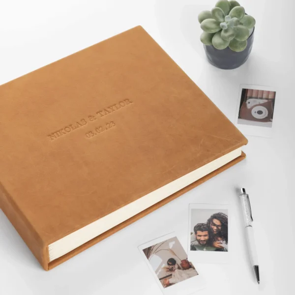 Leather Wedding Guest Book