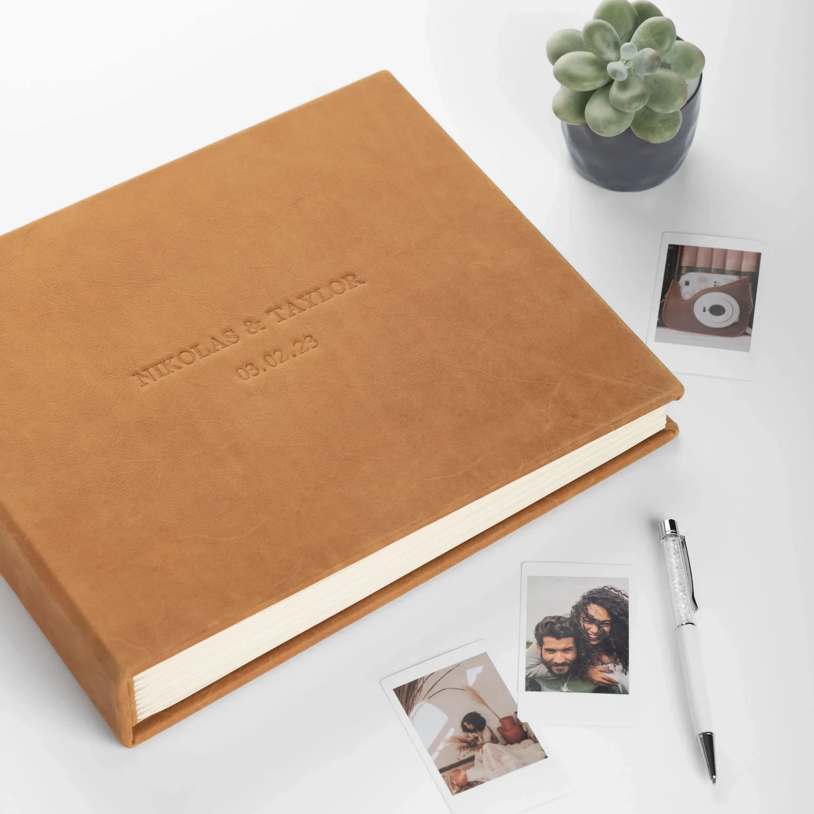 Leather Wedding Guest Book
