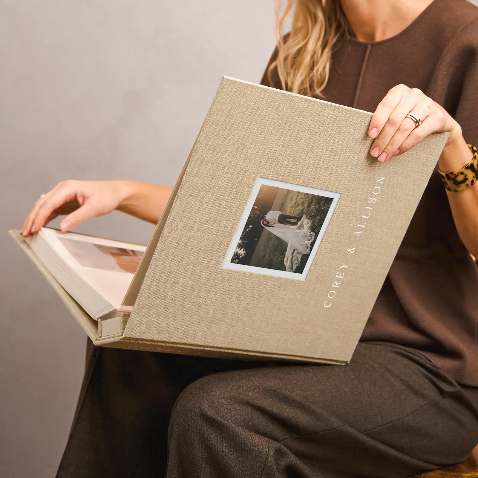 Linen Self Adhesive Photo Album, Photo Window, Design W308 - Image 3