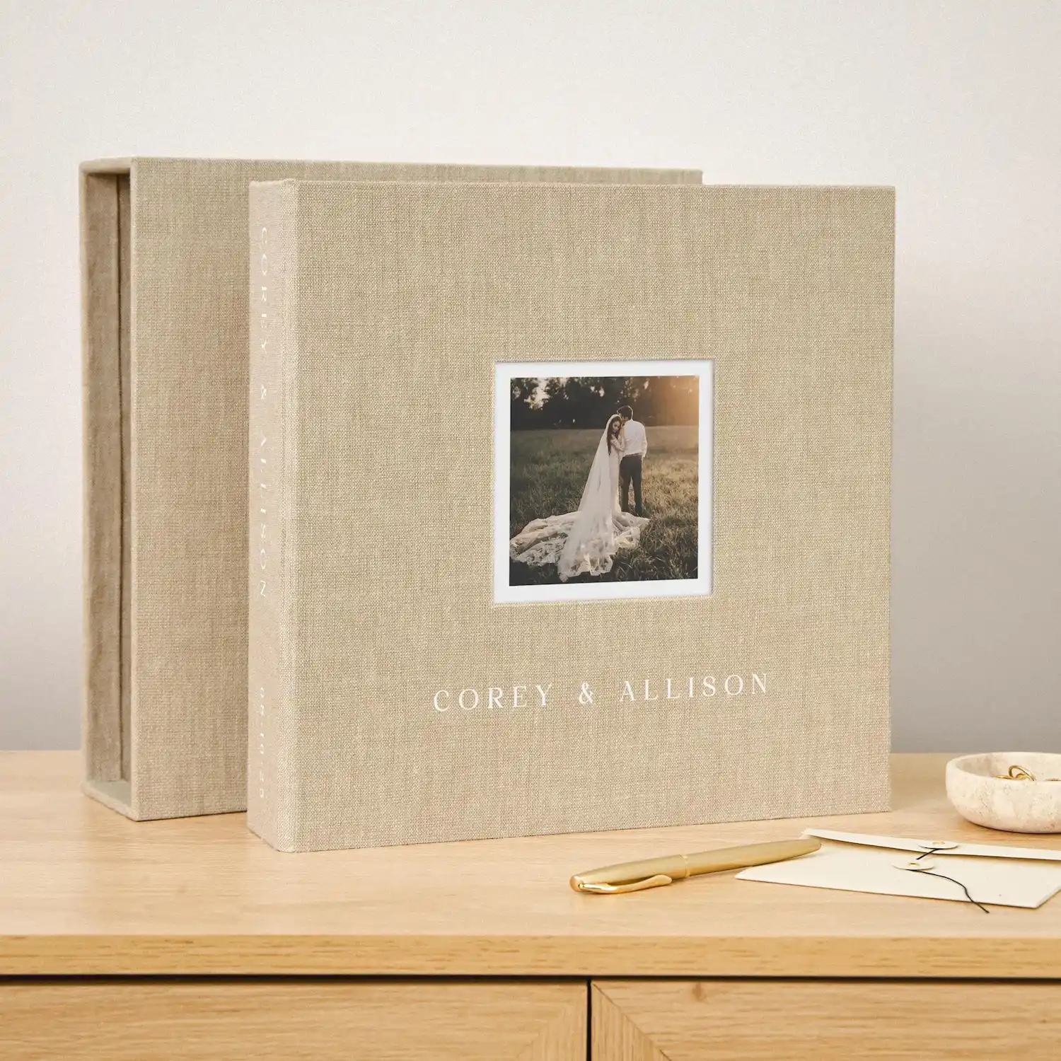 Linen Self Adhesive Photo Album, Photo Window, Design W308