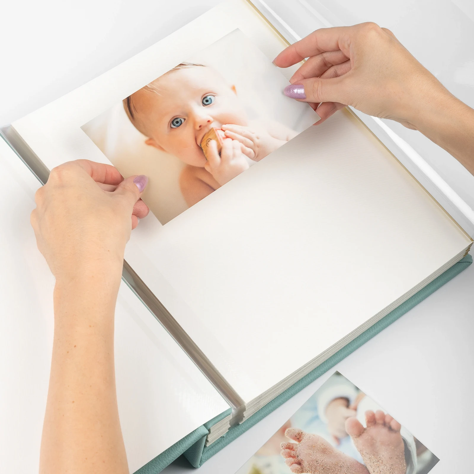 Eco Leather Baby Self Adhesive Photo Album, Design B1 UV - Image 2