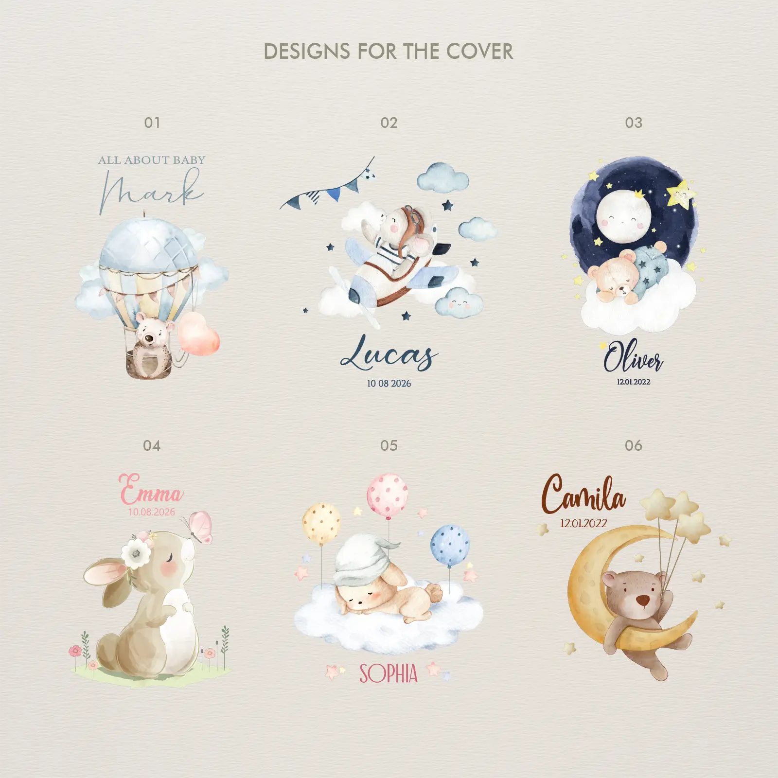Eco Leather Baby Self Adhesive Photo Album, Design B1 UV - Image 6
