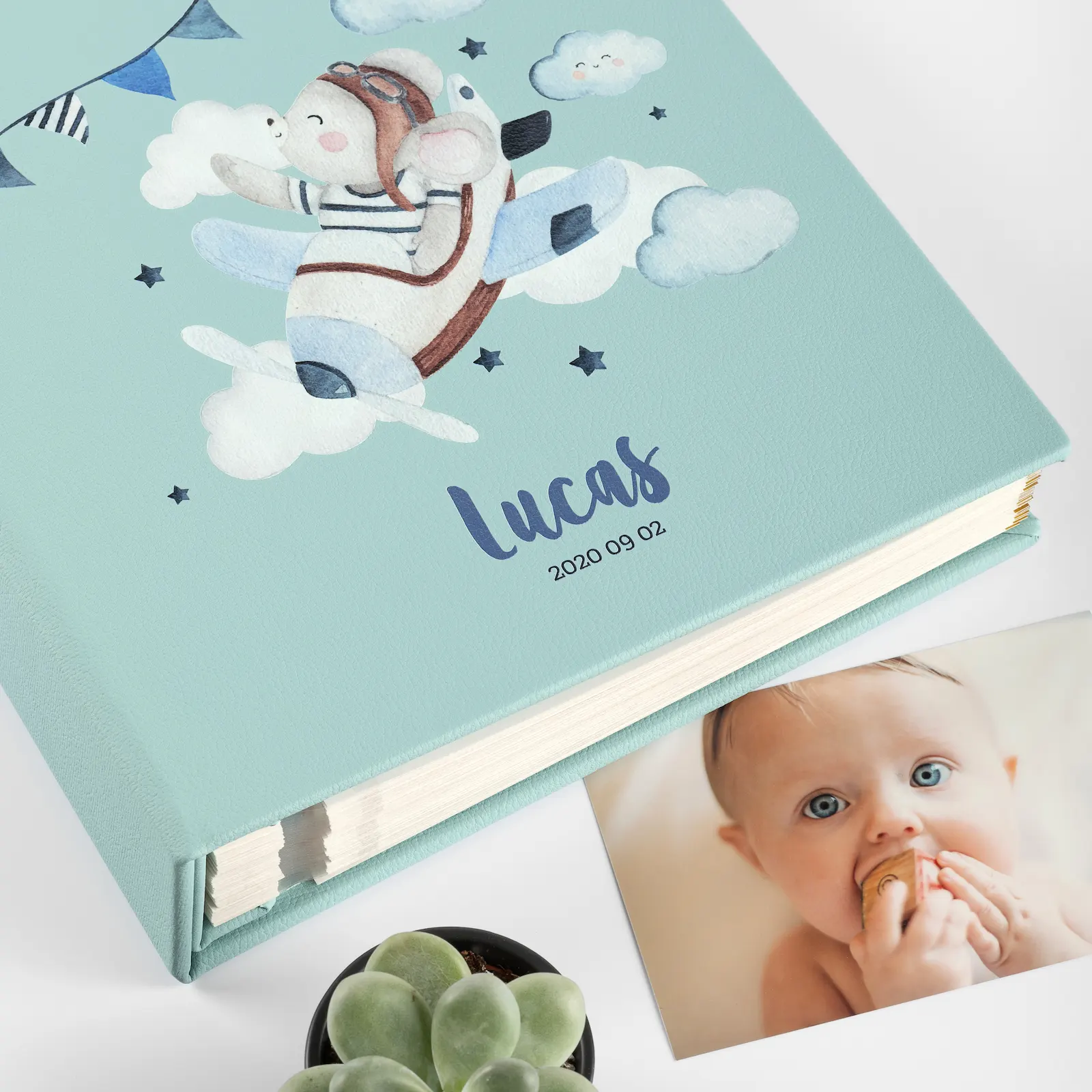 Eco Leather Baby Self Adhesive Photo Album, Design B2 UV - Image 2