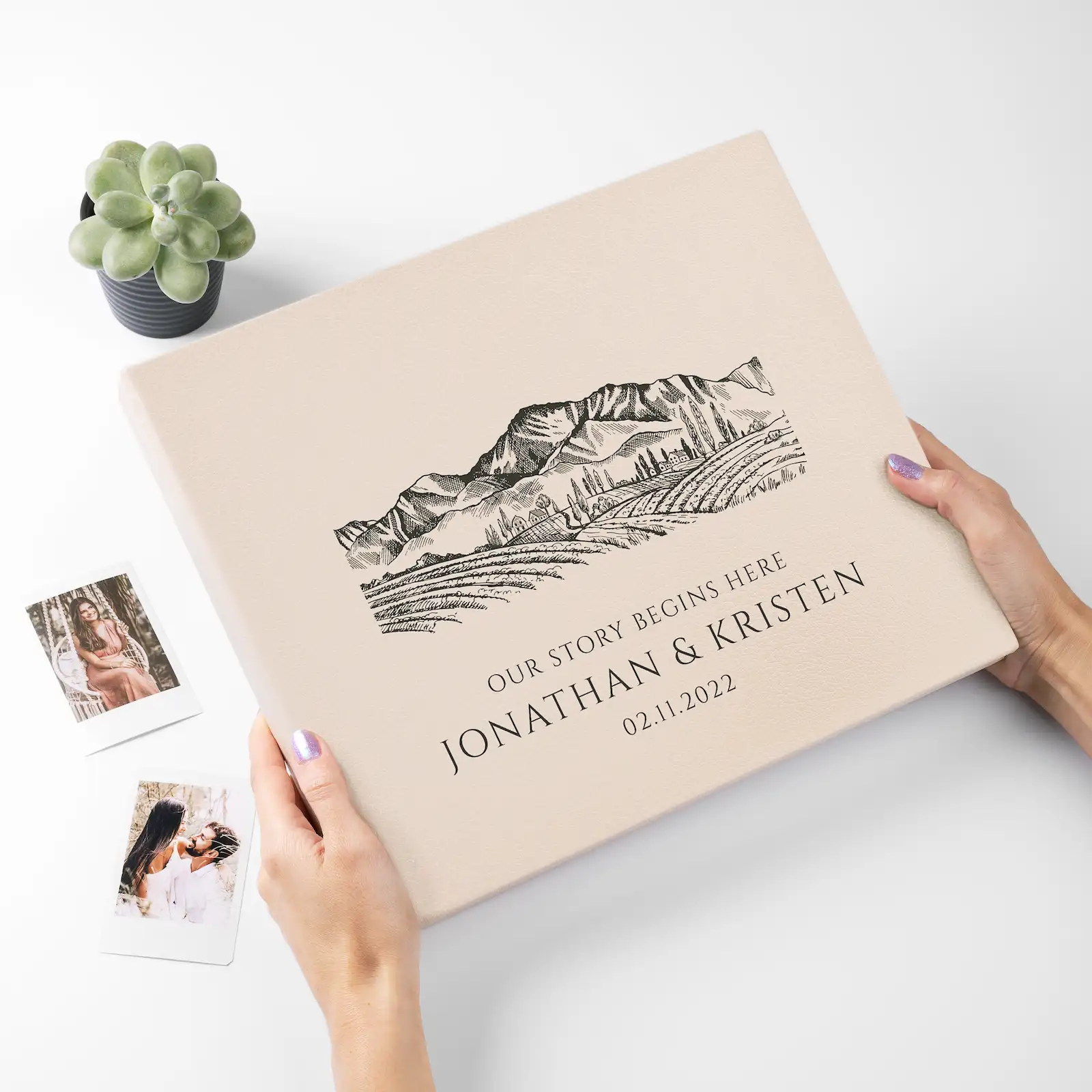 Eco Leather Wedding Guest Book W1 UV - Image 4