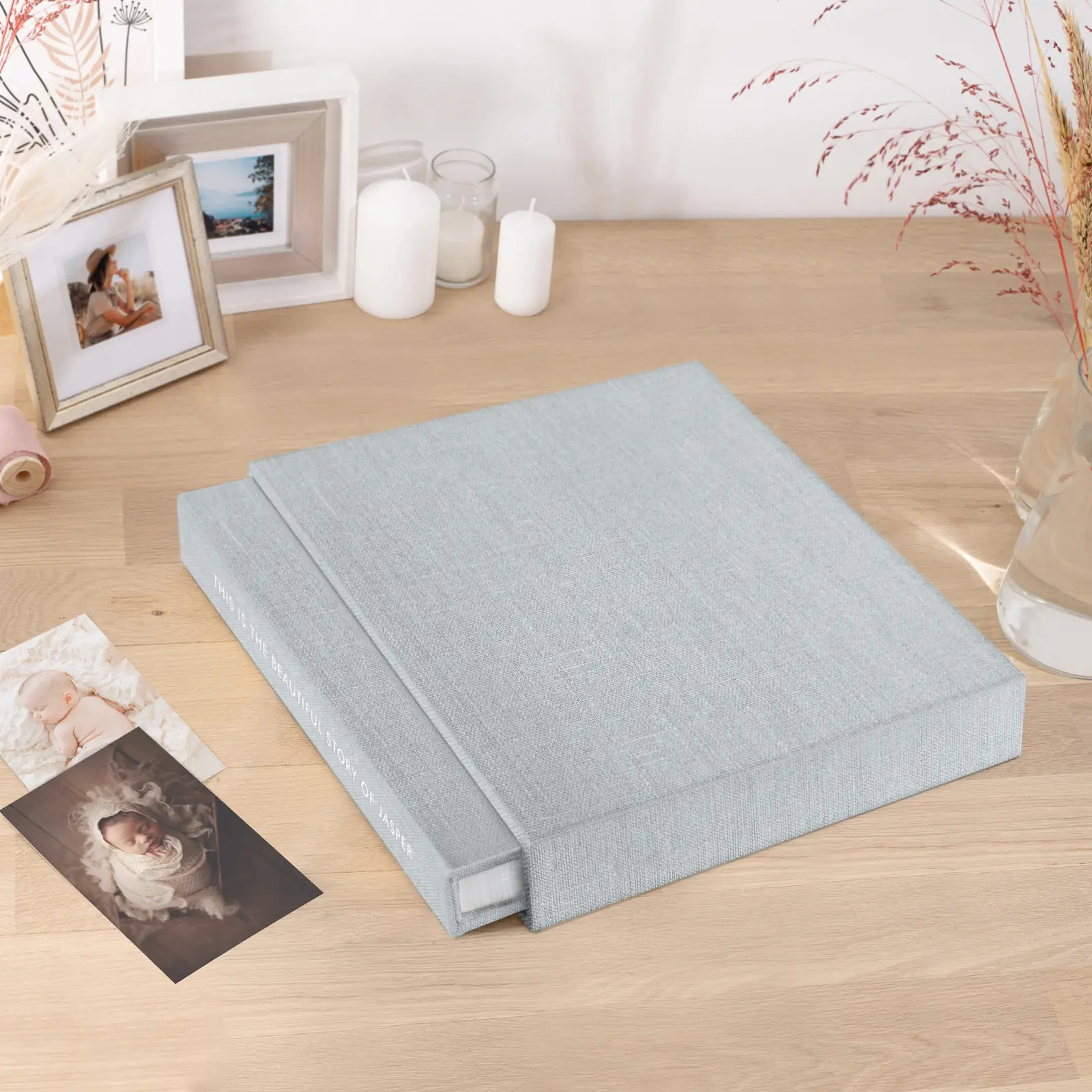 Linen Baby Slip In Photo Album for 100-1000 4x6 Photos, Design B74 - Image 5