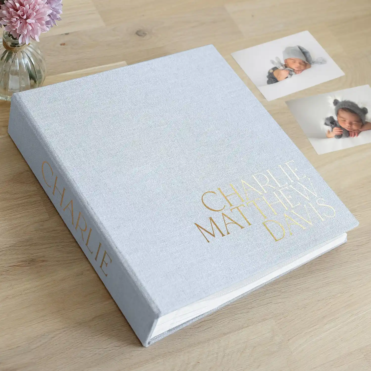 Linen Baby Slip In Photo Album for 100-1000 4x6 Photos, Design B83 - Image 2