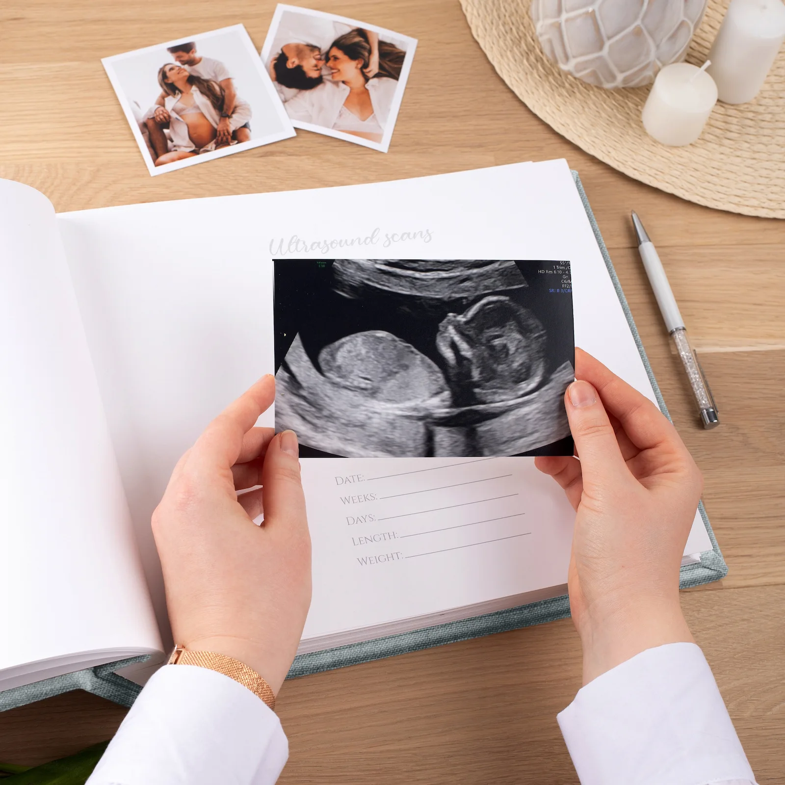 Linen Pregnancy Book, Design P15 - Image 3