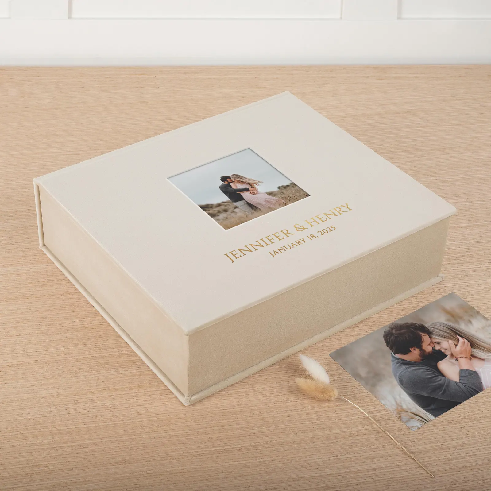 Velvet Wedding Keepsake Box, Photo Window - Image 2