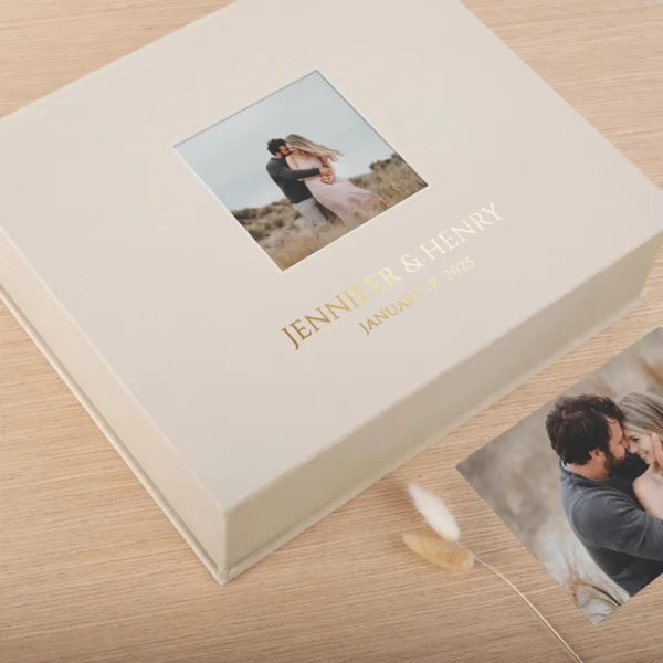 Velvet Wedding Keepsake Box, Photo Window