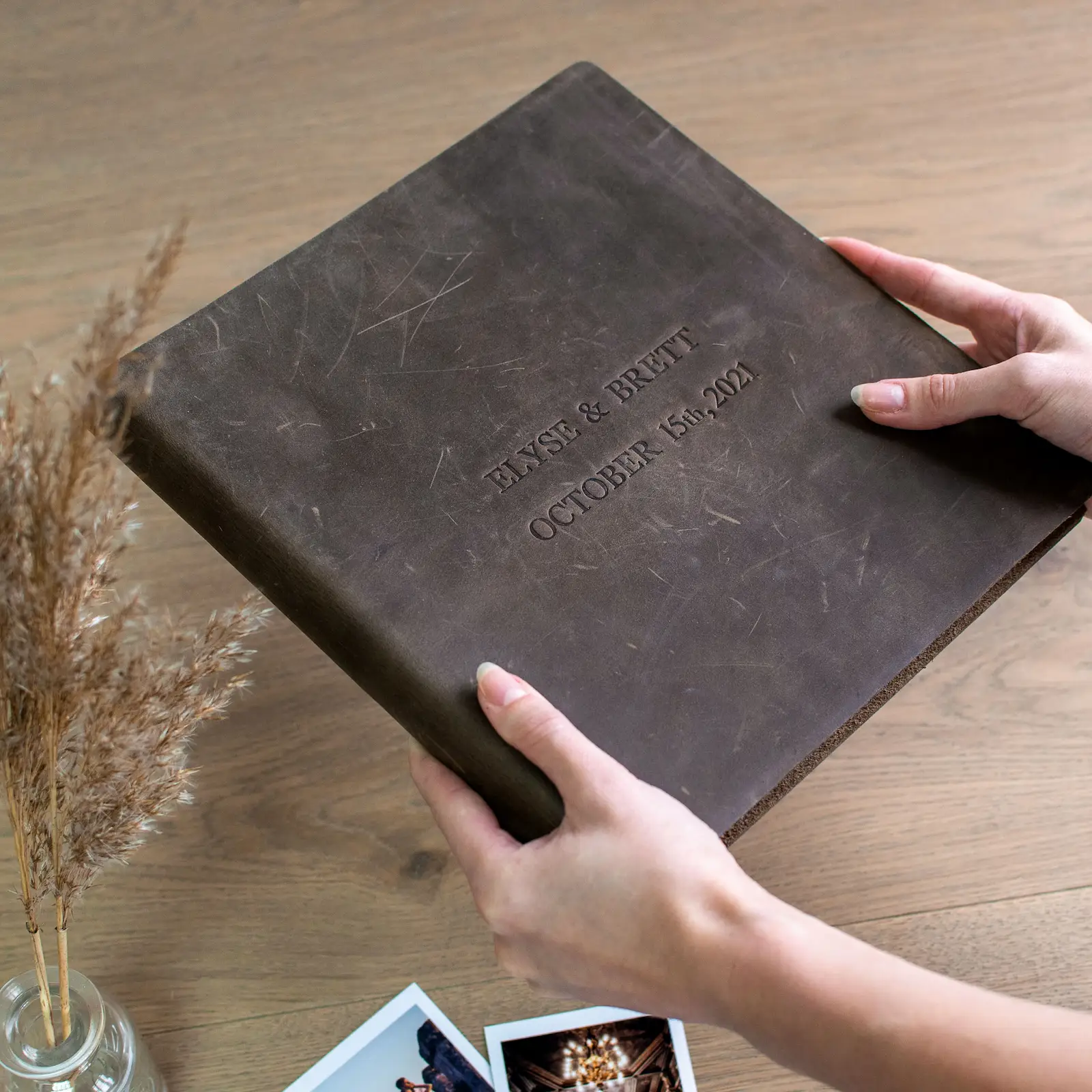 Leather Traditional Photo Album, Vintage Crazy Horse Leather - Image 2