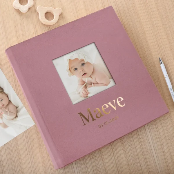 Velvet Traditional Baby Photo Album, Photo Window