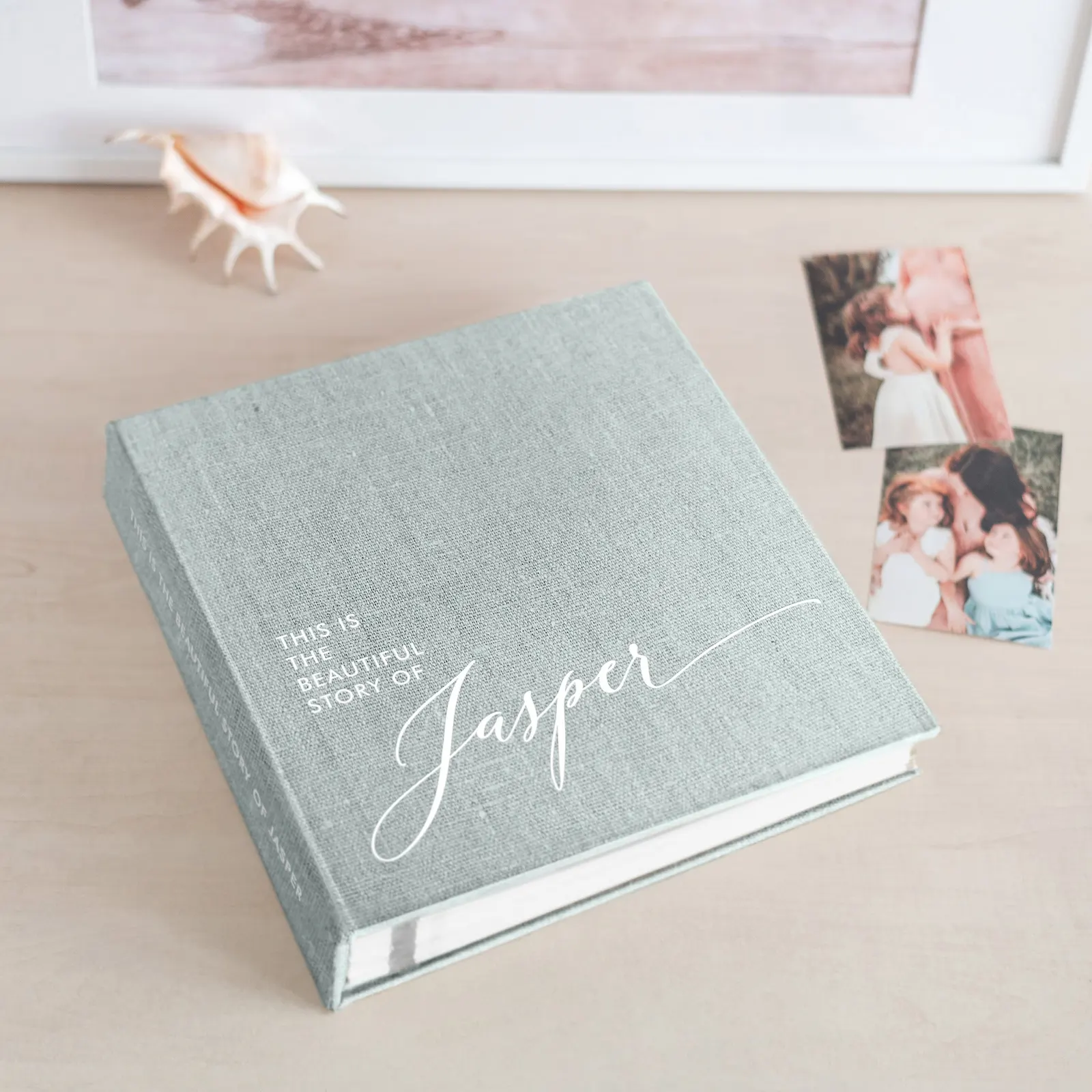 Linen Baby Self Adhesive Photo Album, Design B74 - Image 2