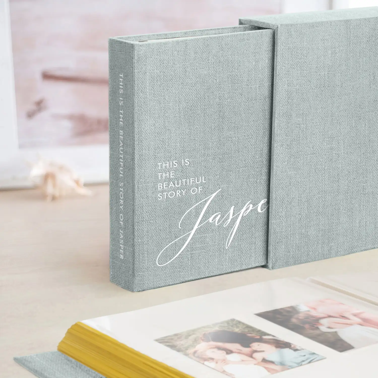 Linen Baby Self Adhesive Photo Album, Design B74 - Image 5