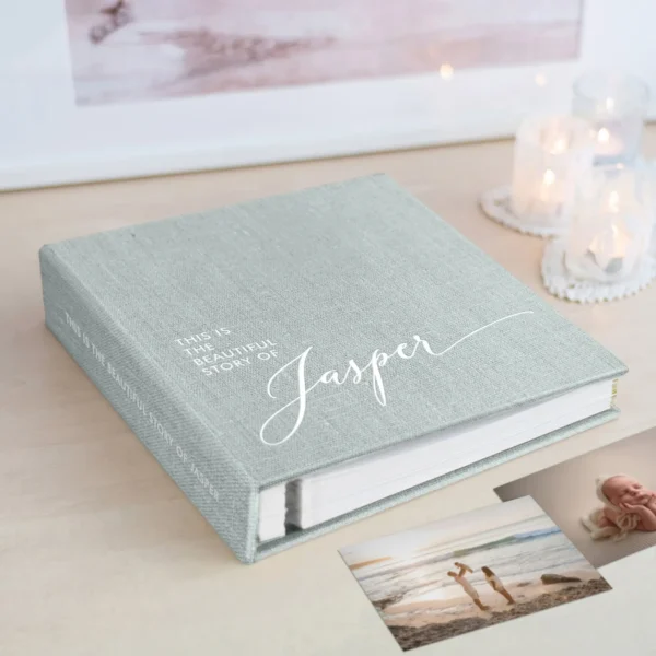 Linen Baby Self Adhesive Photo Album, Design B74