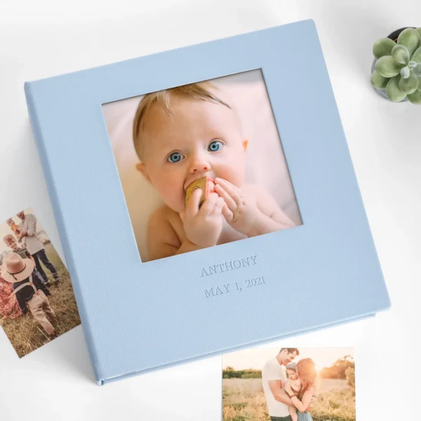Eco Leather Baby Self Adhesive Photo Album, Photo Window