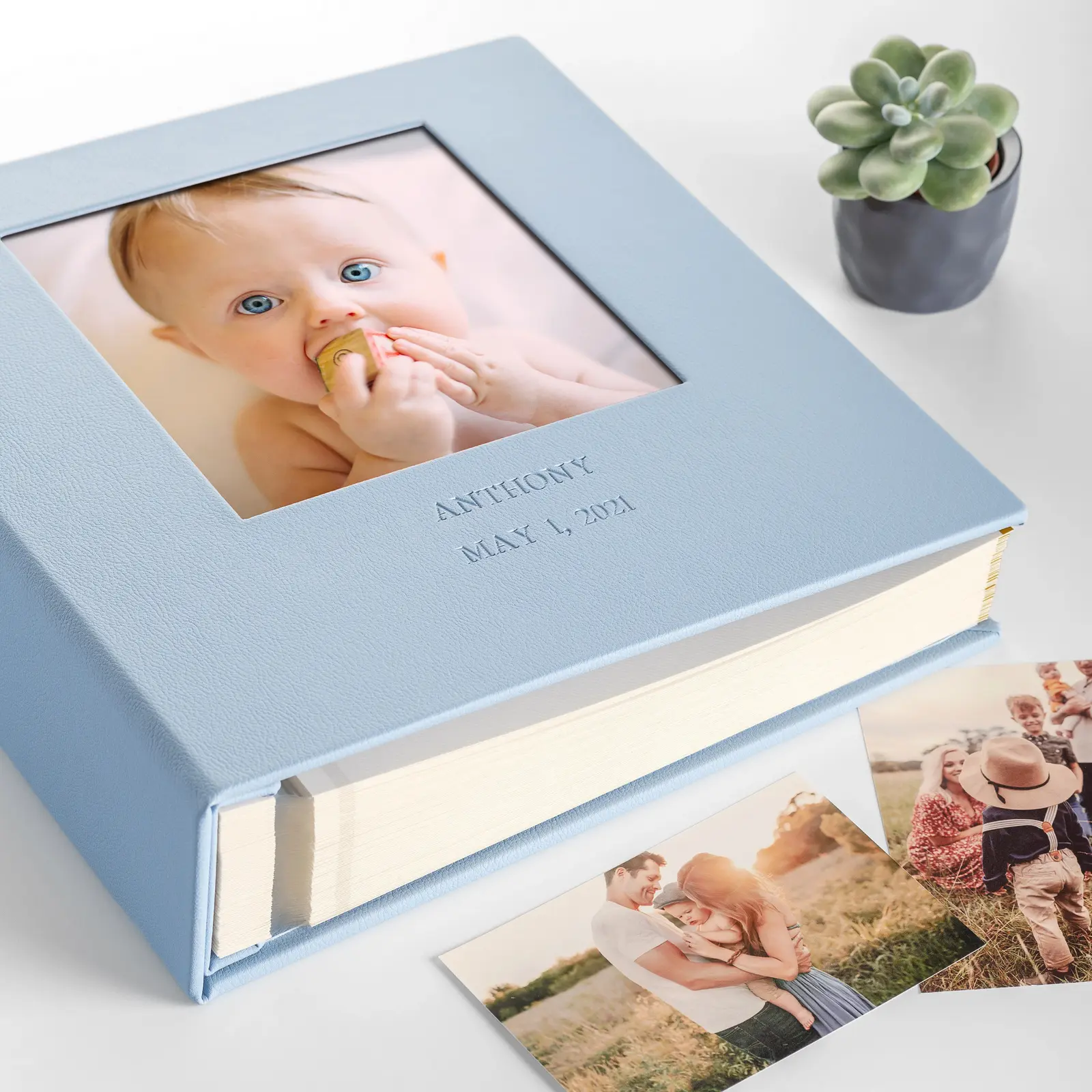 Eco Leather Baby Self Adhesive Photo Album, Photo Window - Image 2