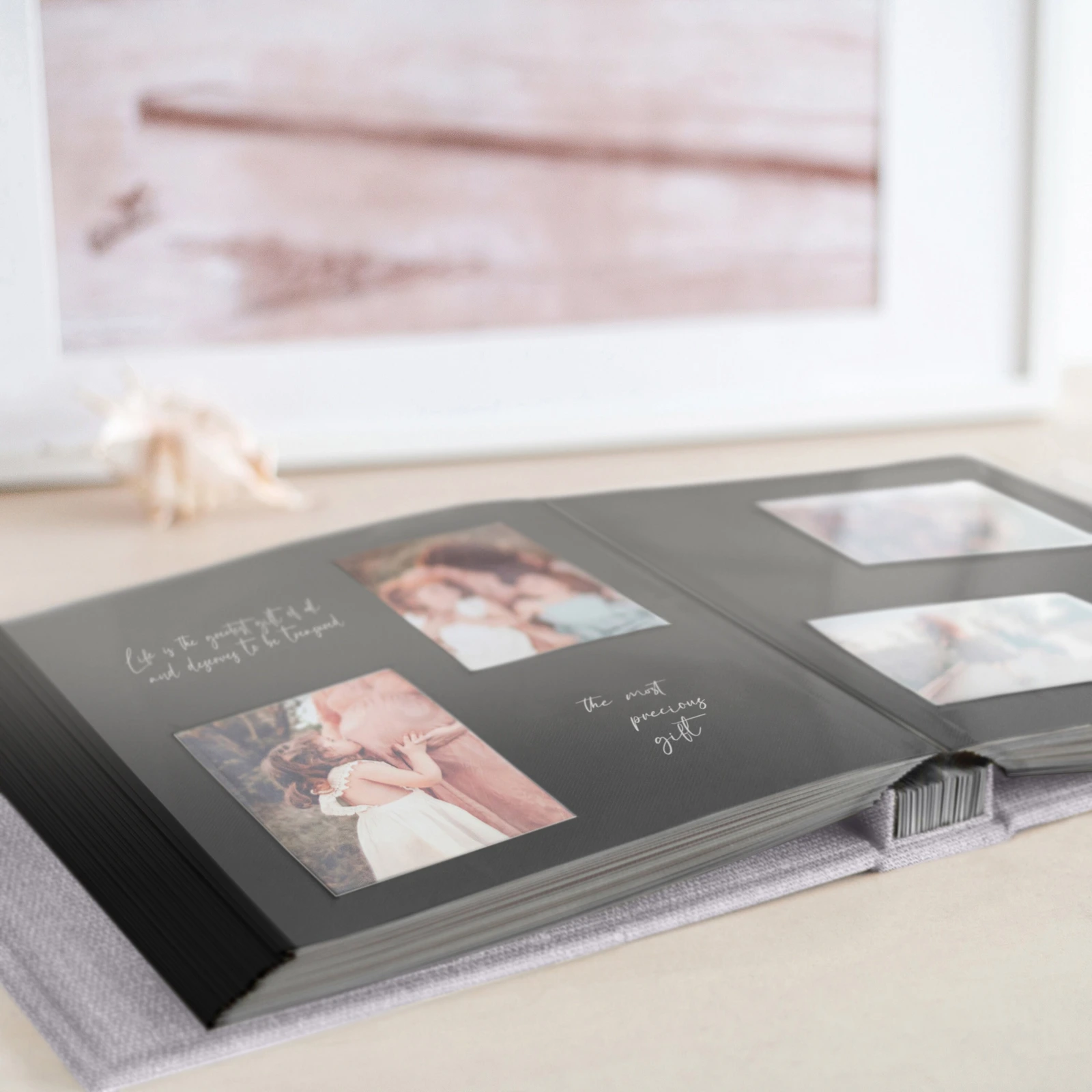 Linen Baby Self Adhesive Photo Album, Design B75 - Image 4