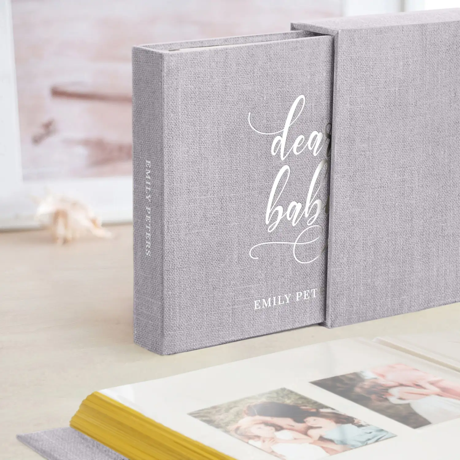 Linen Baby Self Adhesive Photo Album, Design B75 - Image 5