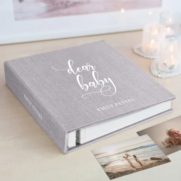 Linen Baby Self Adhesive Photo Album, Design B75
