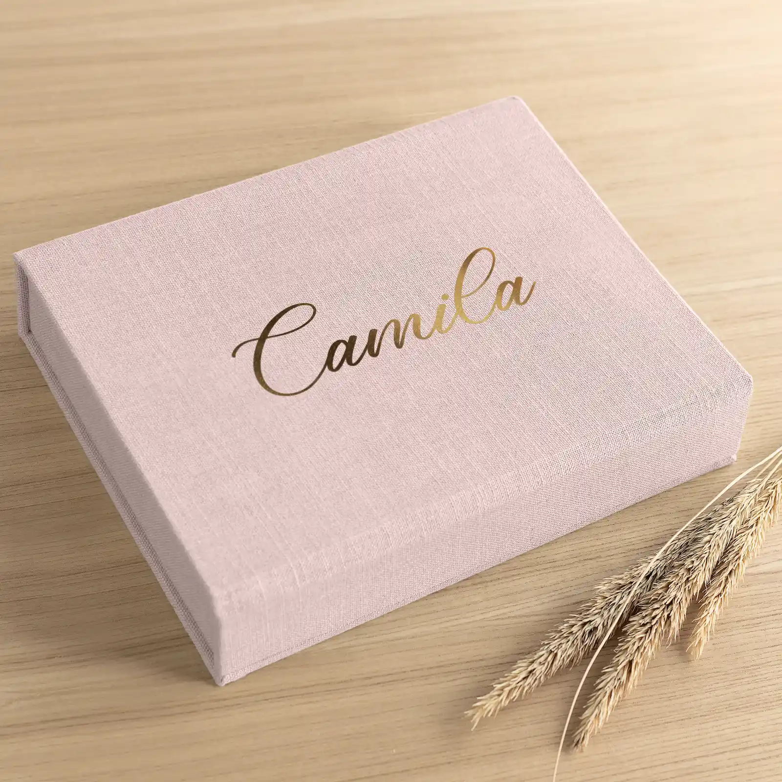 Linen Baby Keepsake Box, Magnet Closure, Design B249
