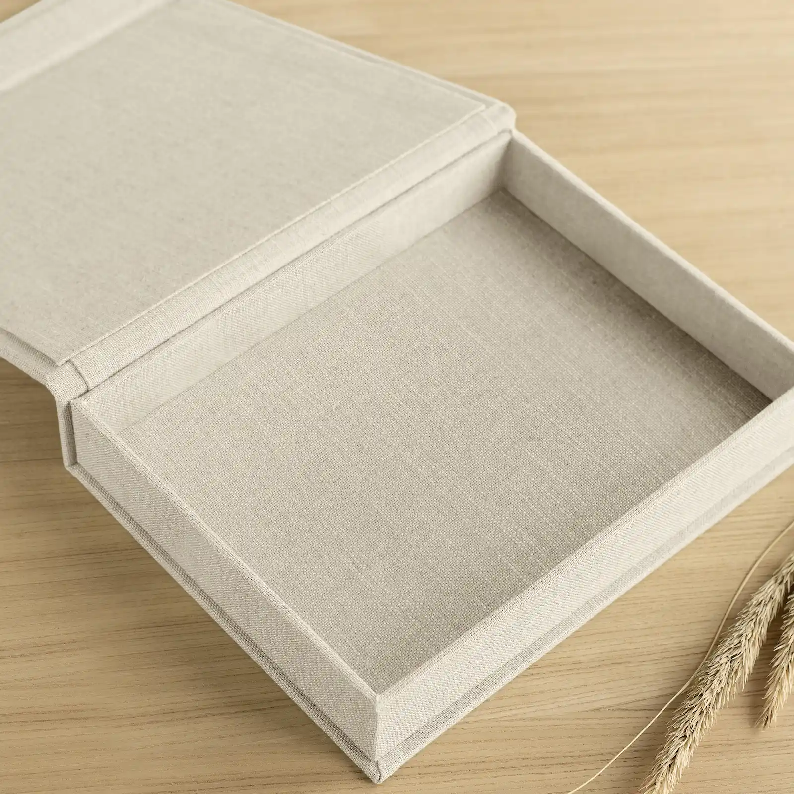 Linen Baby Keepsake Box, Photo Window, Magnet Closure - Image 4