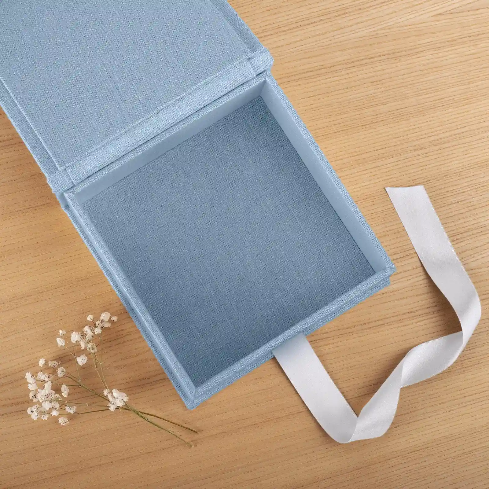 Linen Baby Keepsake Box with Ribbon Closure - Image 5