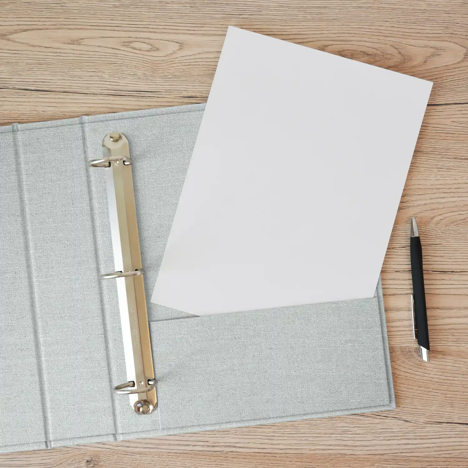 Linen Ring Binder, Pocket on Right Side - Image 5