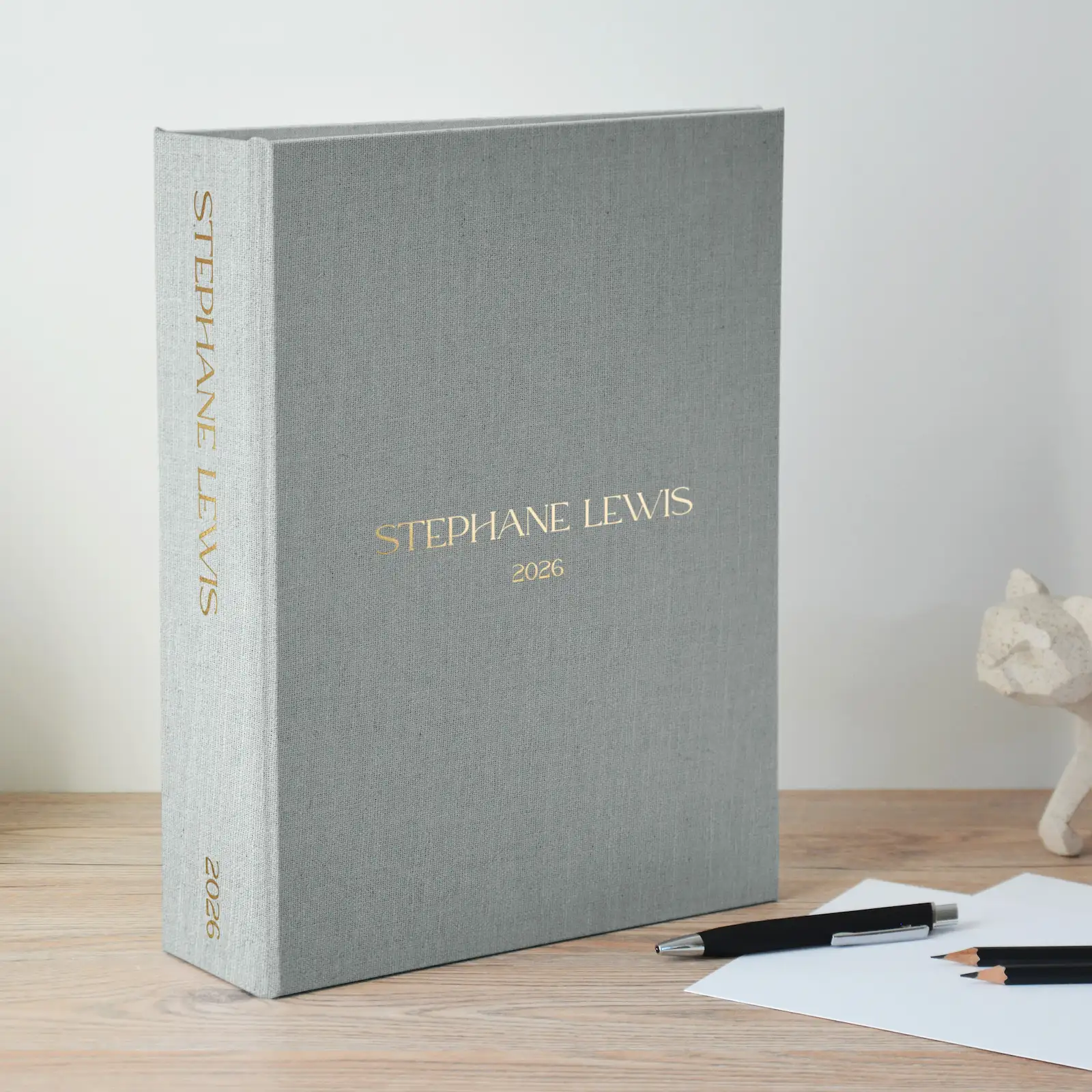 Linen Ring Binder, Pocket on Right Side