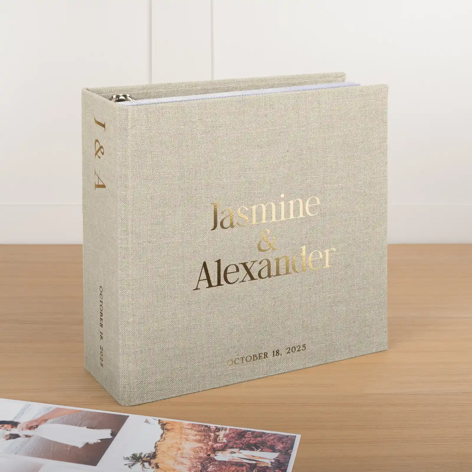 Linen Ring Binder Photo Album for 100-1000 4x6 Photos, Design W306 - Image 3