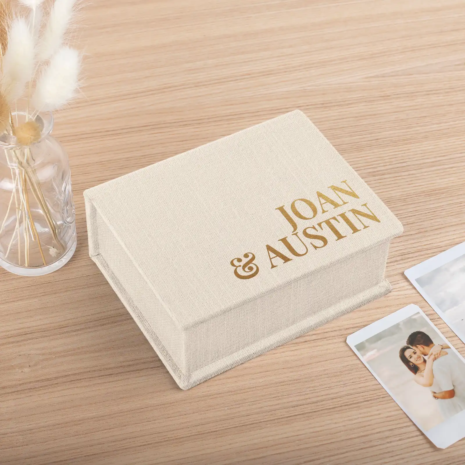 Linen Keepsake Box for Instant Photos - Image 4
