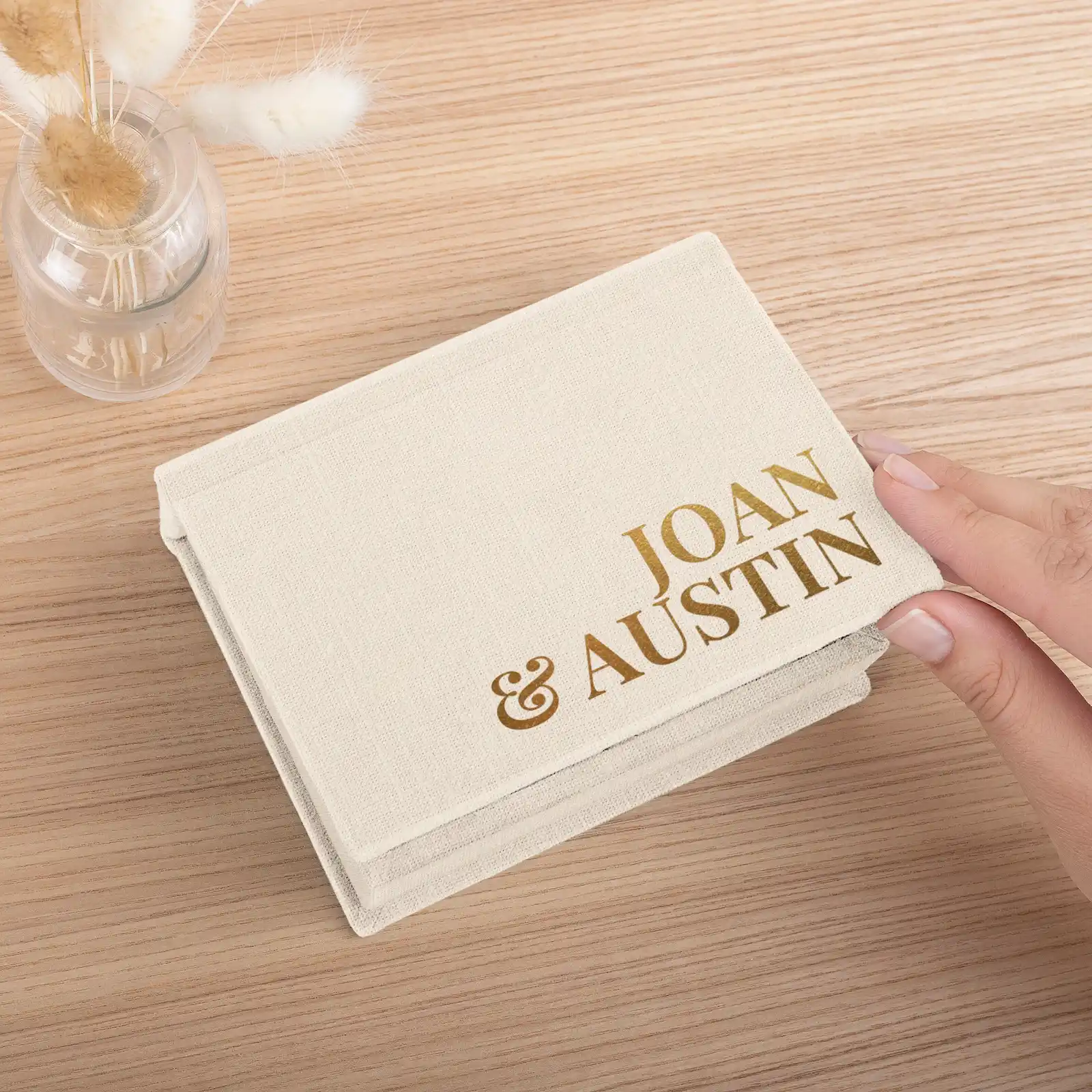Linen Keepsake Box for Instant Photos - Image 3