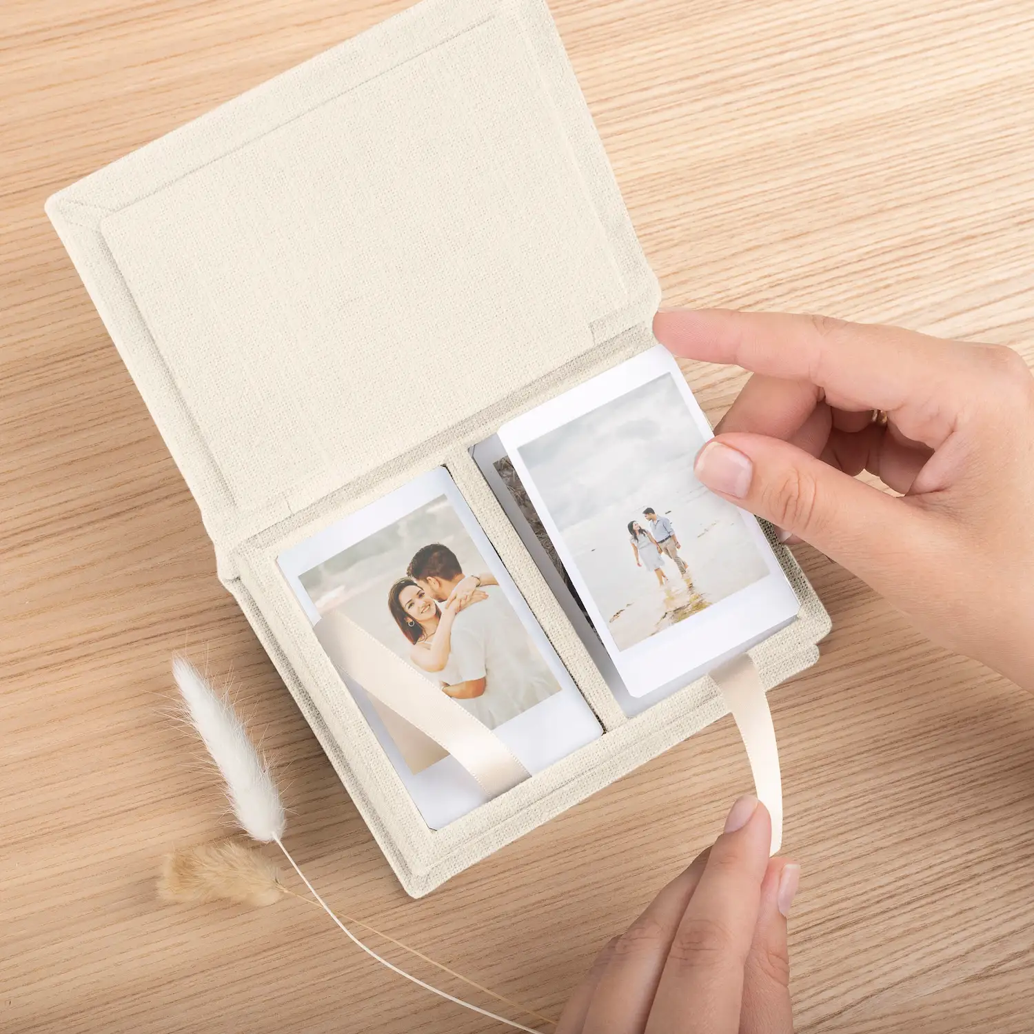 Linen Keepsake Box for Instant Photos