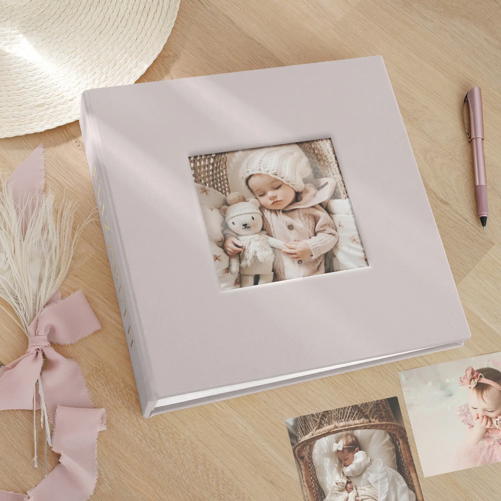 Velvet Baby Slip In Photo Album for 8x10 Photos, Photo Window - Image 3