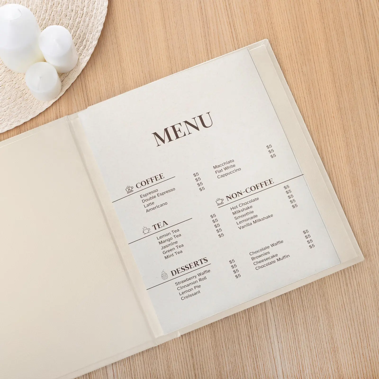 Custom Eco Leather Menu Book, UV - Image 2