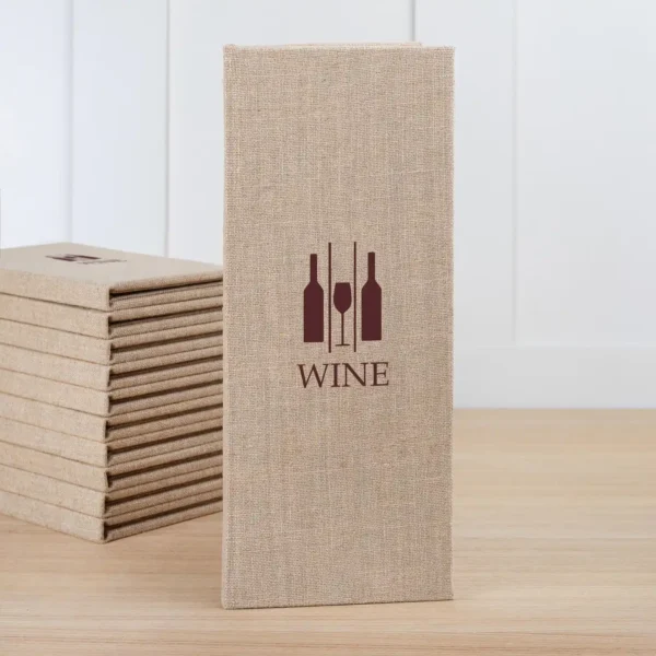 Linen Wine Menu Book