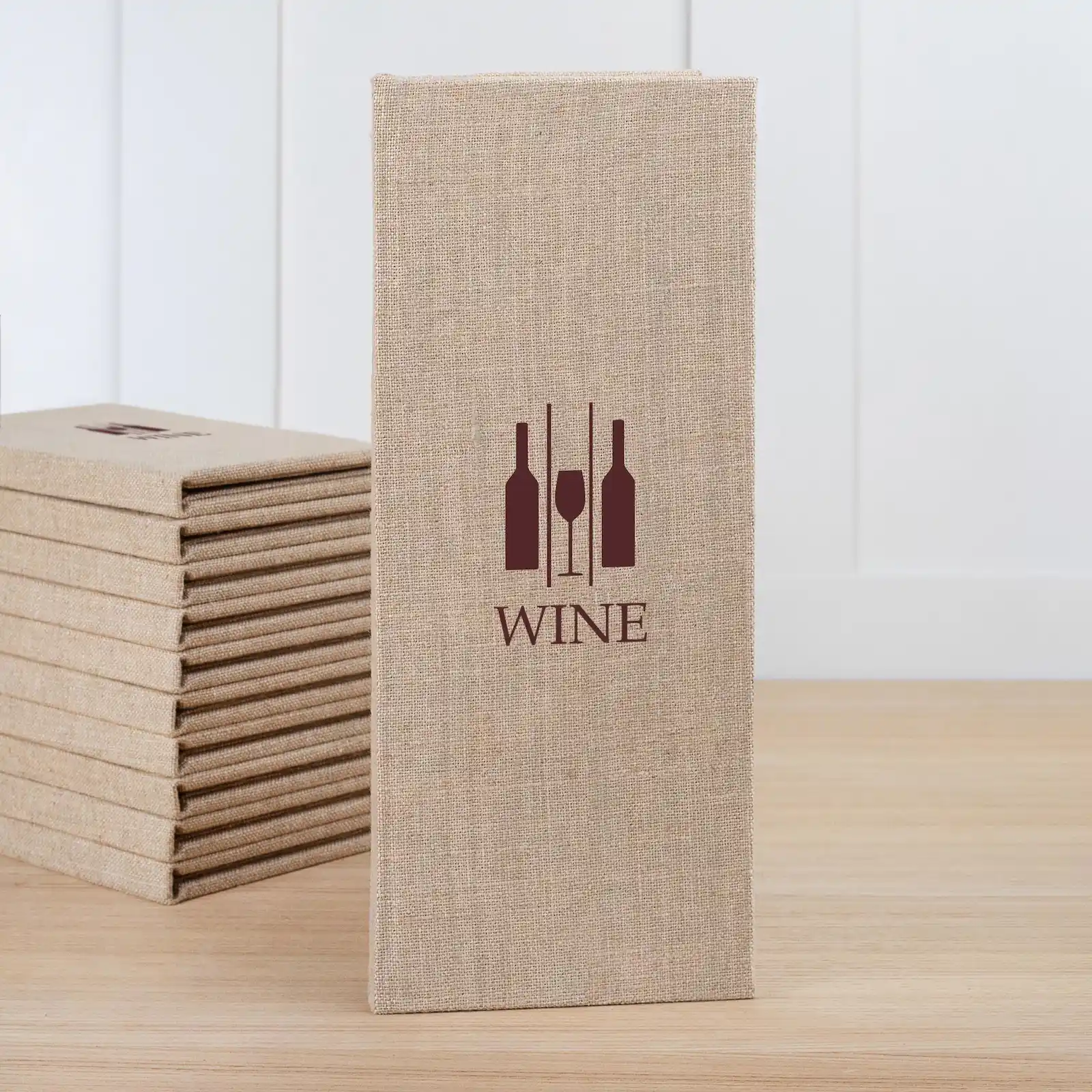 Linen Wine Menu Book