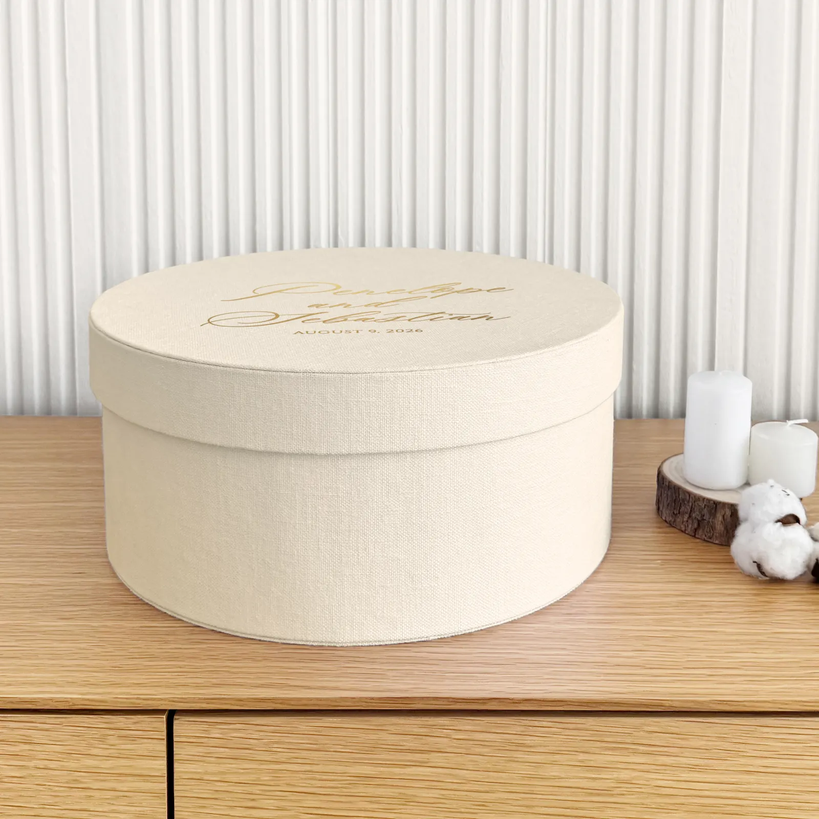 Linen Round Keepsake Box - Image 8
