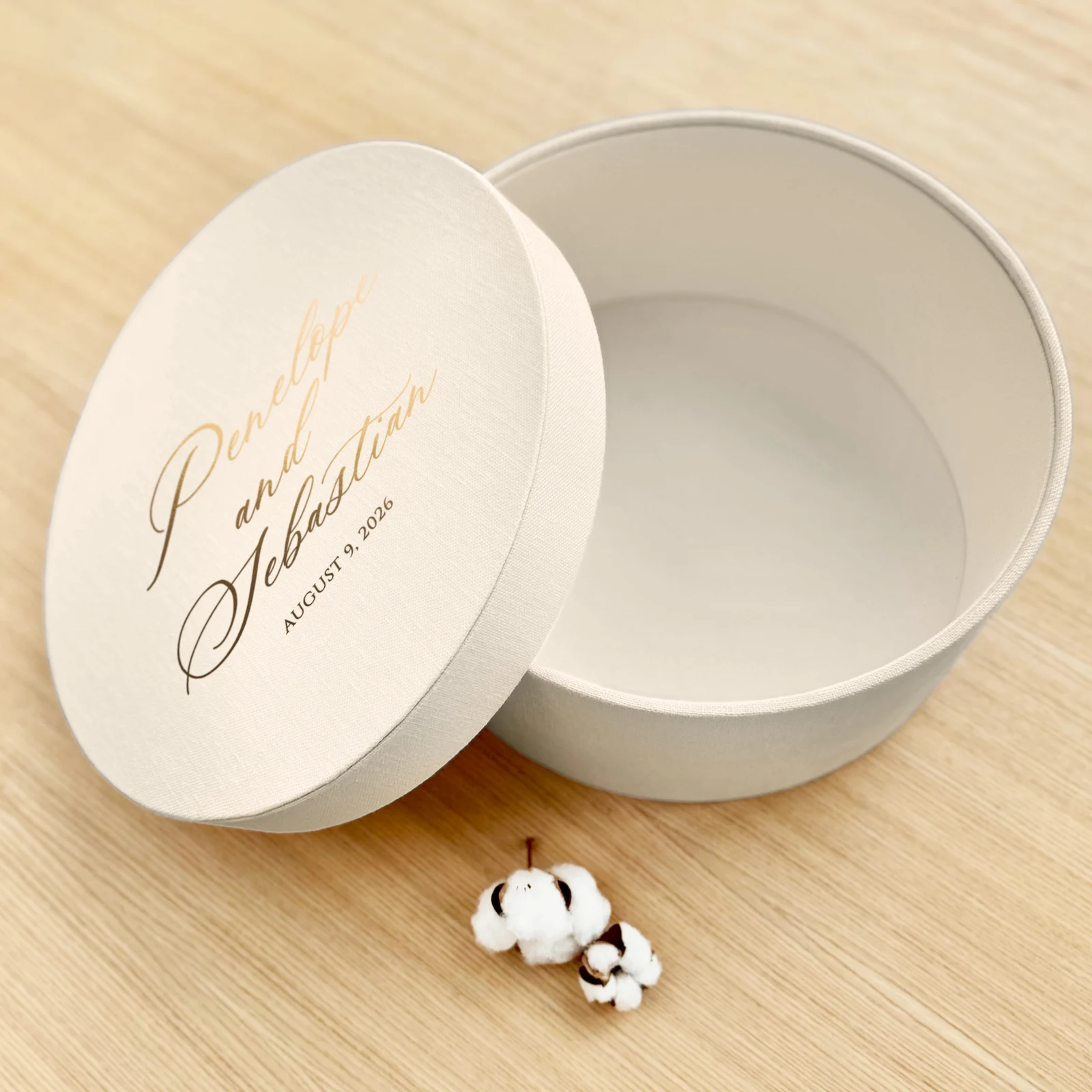 Linen Round Keepsake Box - Image 6