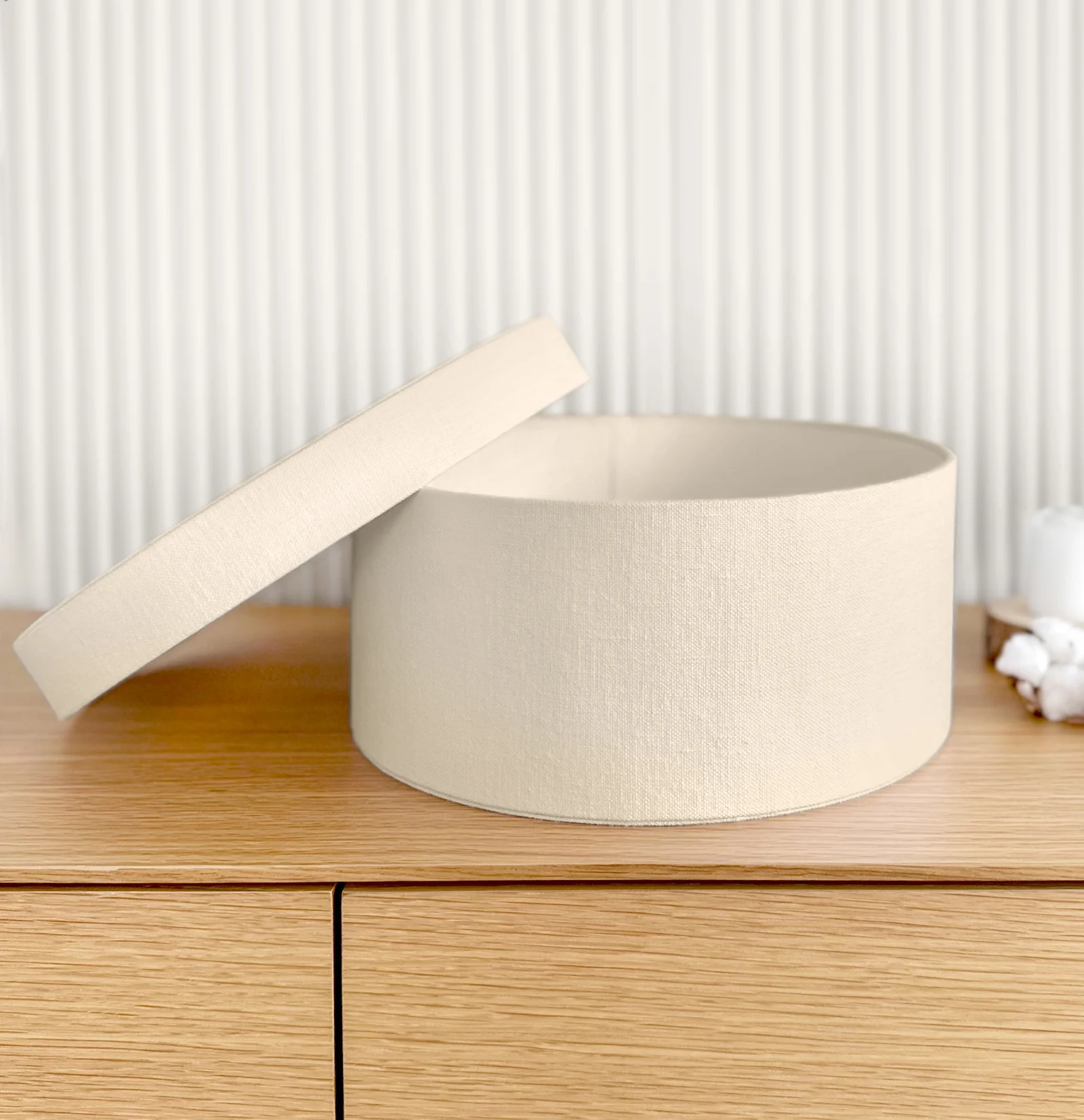 Linen Round Keepsake Box - Image 2