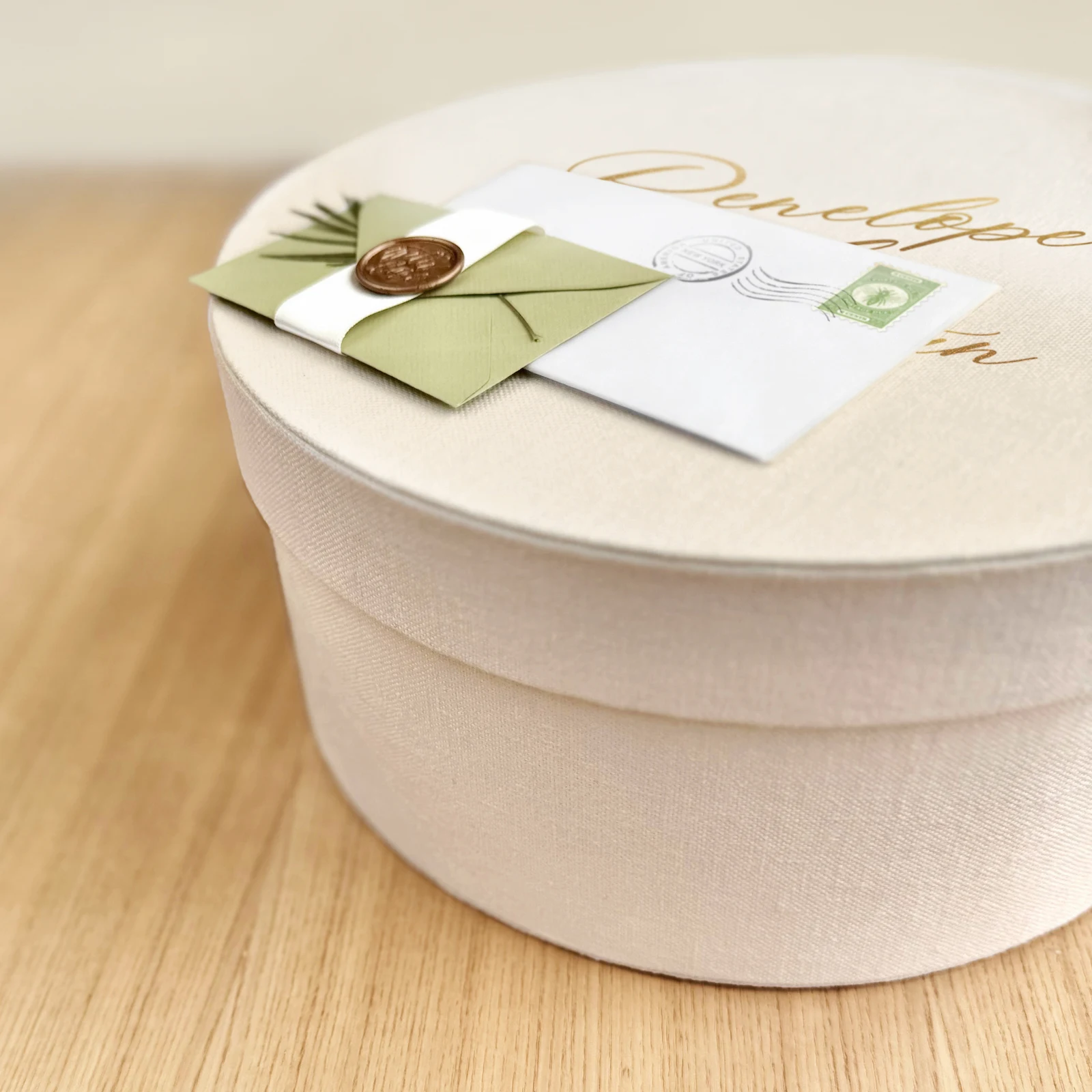Linen Round Keepsake Box - Image 3