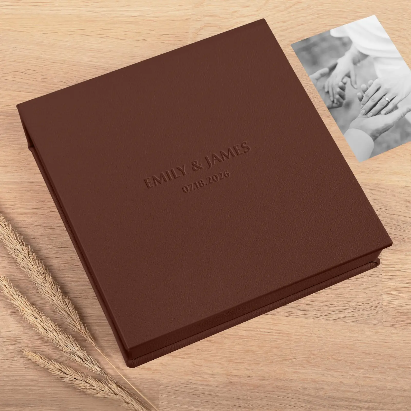 Leather Keepsake Box with Velvet Interior - Image 5