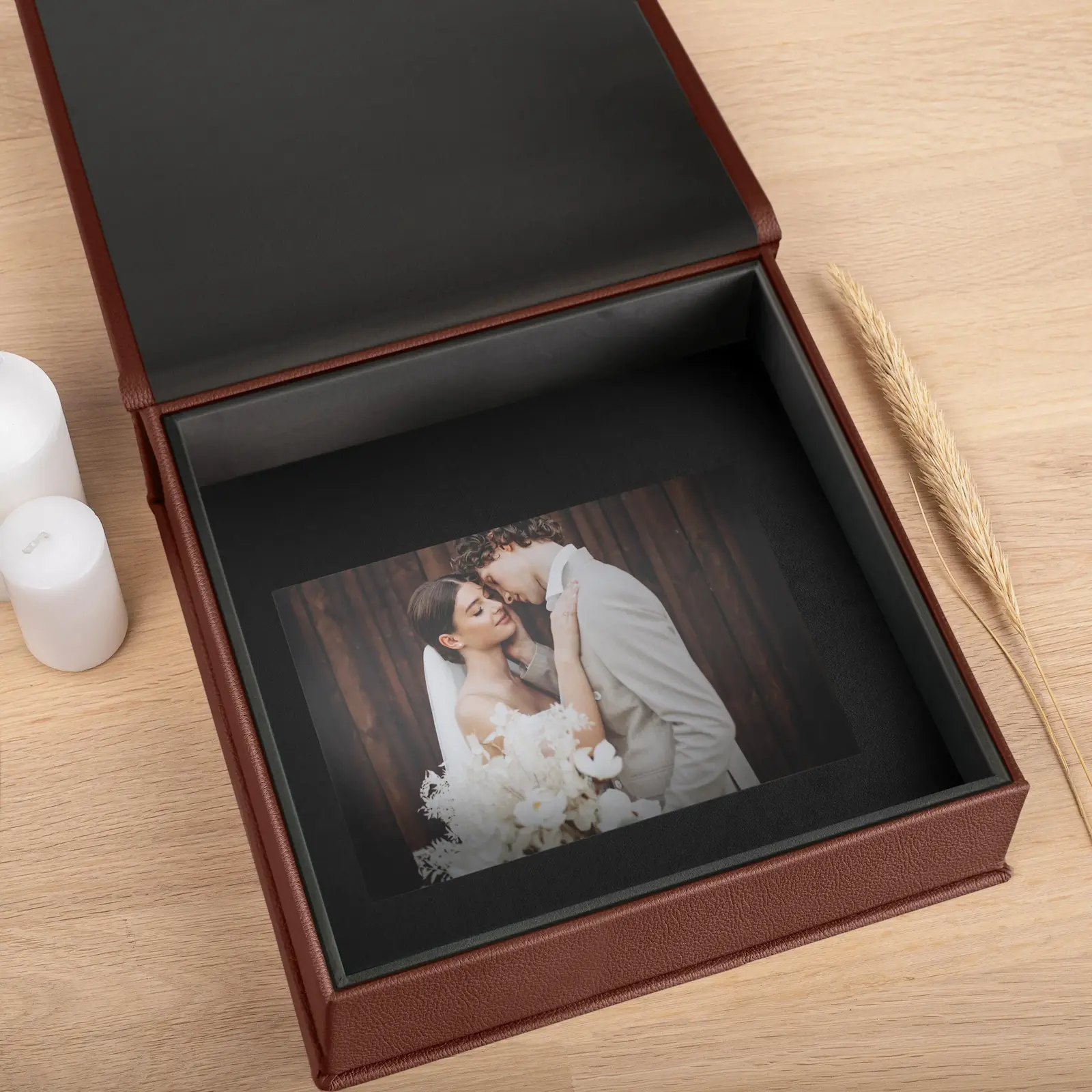 Leather Keepsake Box with Velvet Interior