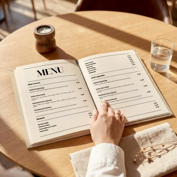 Personalized Eco Leather Menu Cover