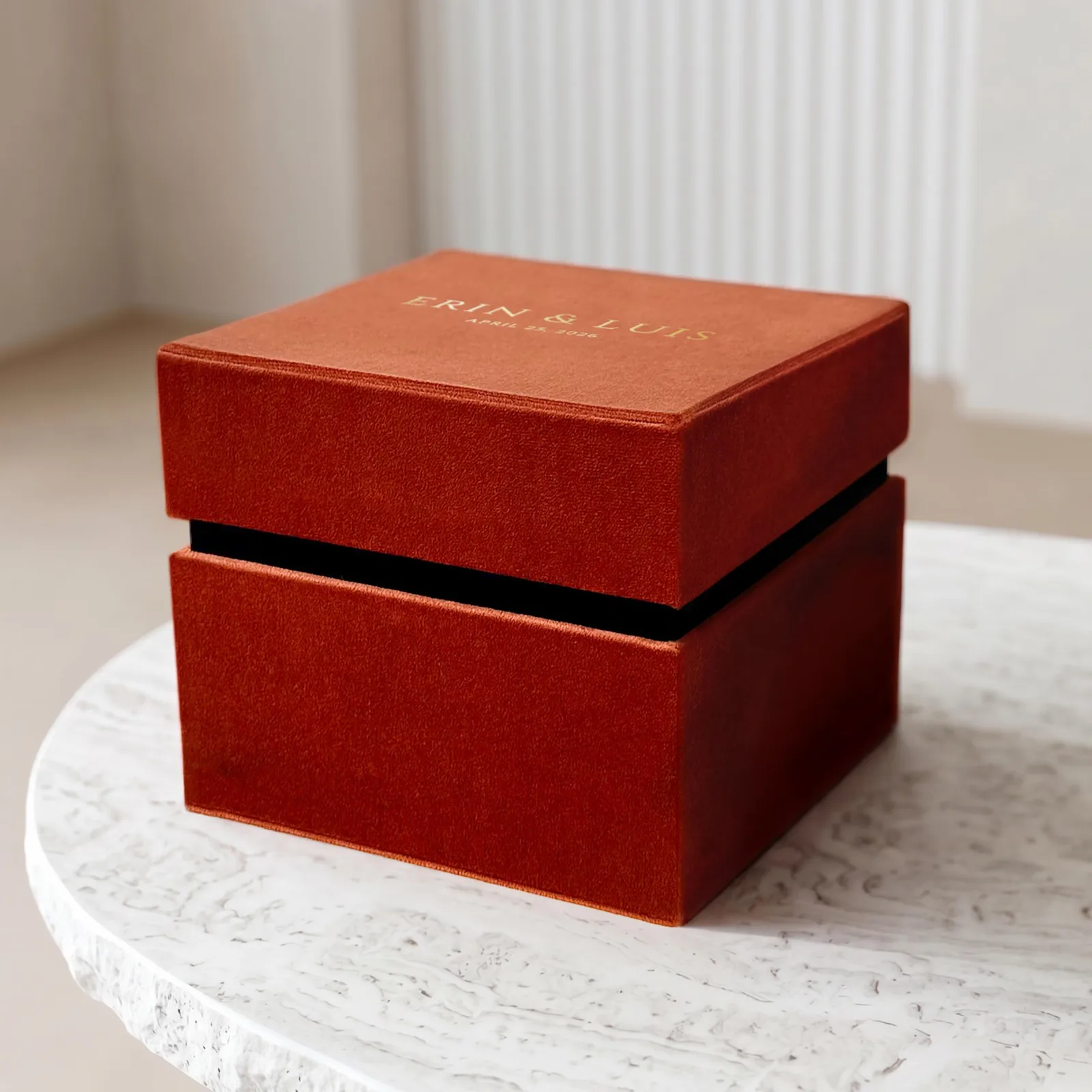 Two Tone Velvet Memory Box with Lid - Image 3
